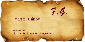 Fritz Gábor névjegykártya