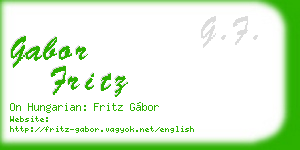 gabor fritz business card